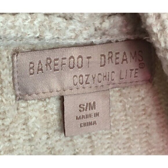 Barefoot Dreams Cozy Chic Lite Cardigan Women's Size S/M Pale Pink Belted - Picture 9 of 9